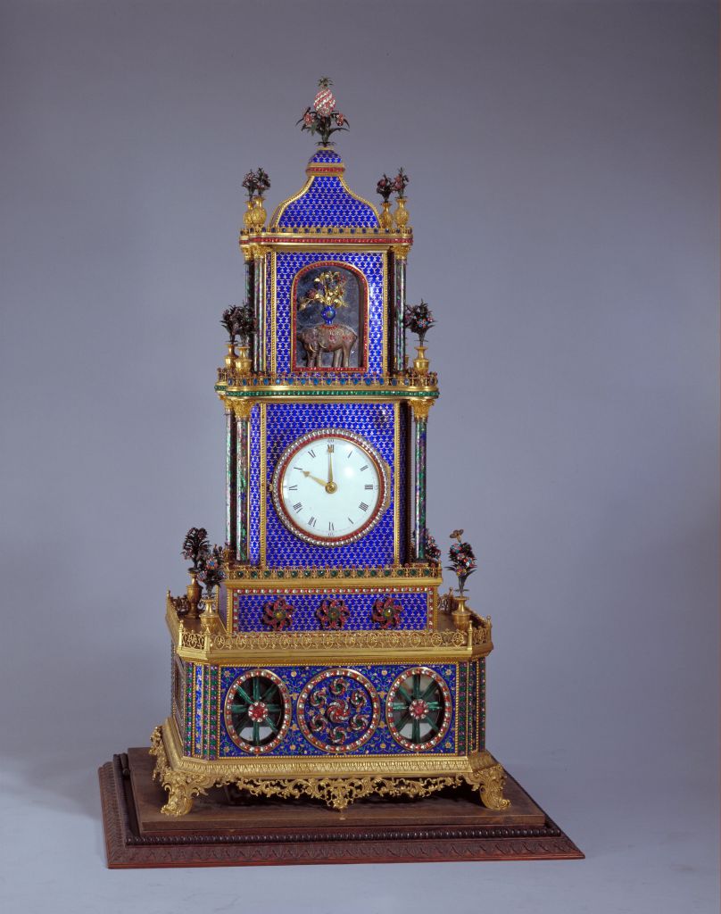 图片[1]-Bronze plated rotating column Taiping elephant clock-China Archive